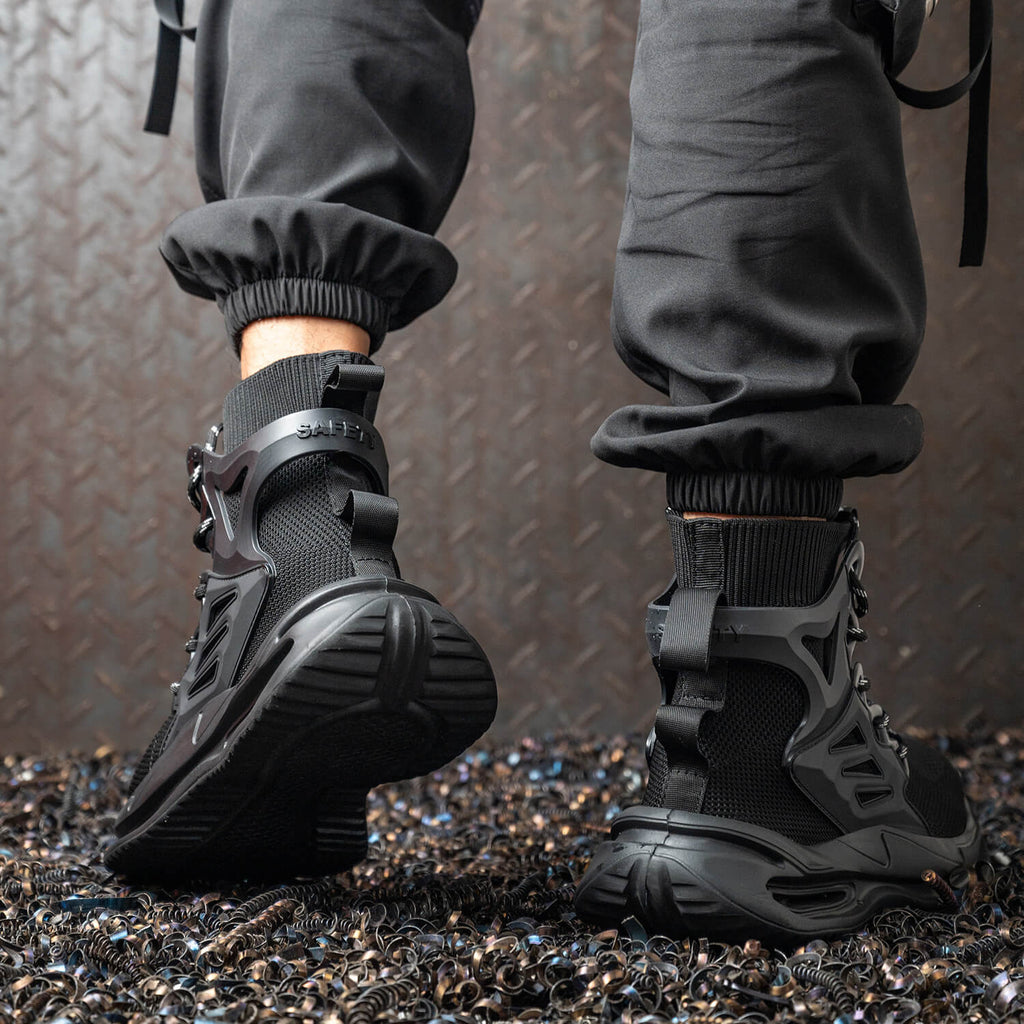 QD Men's High-Top Steel Toe Work Shoes