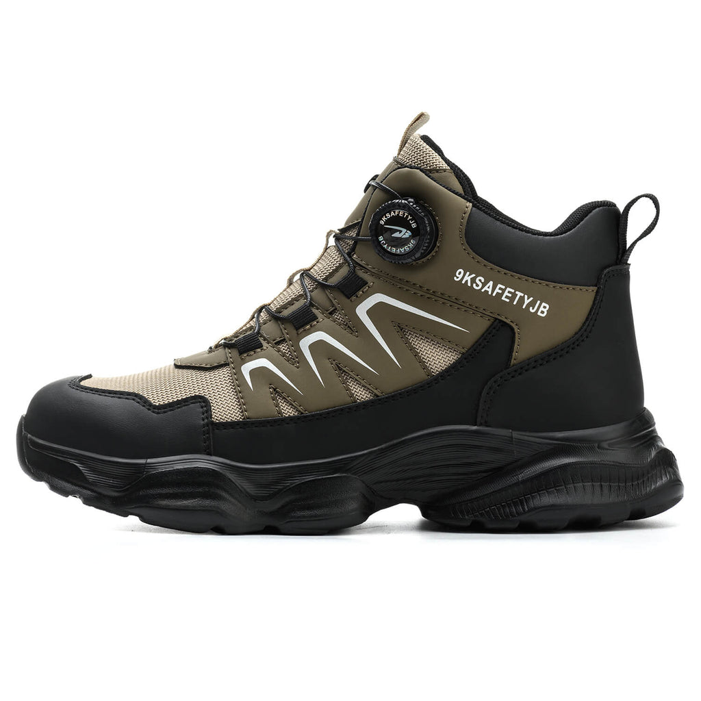 QD Steel Toe Knob-Lacing Lightweight Work Boots