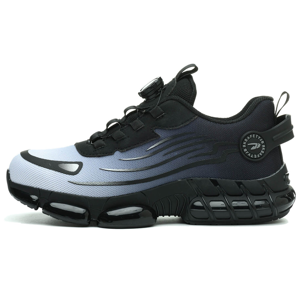 QD Steel Toe Knob Lacing Work Sneakers