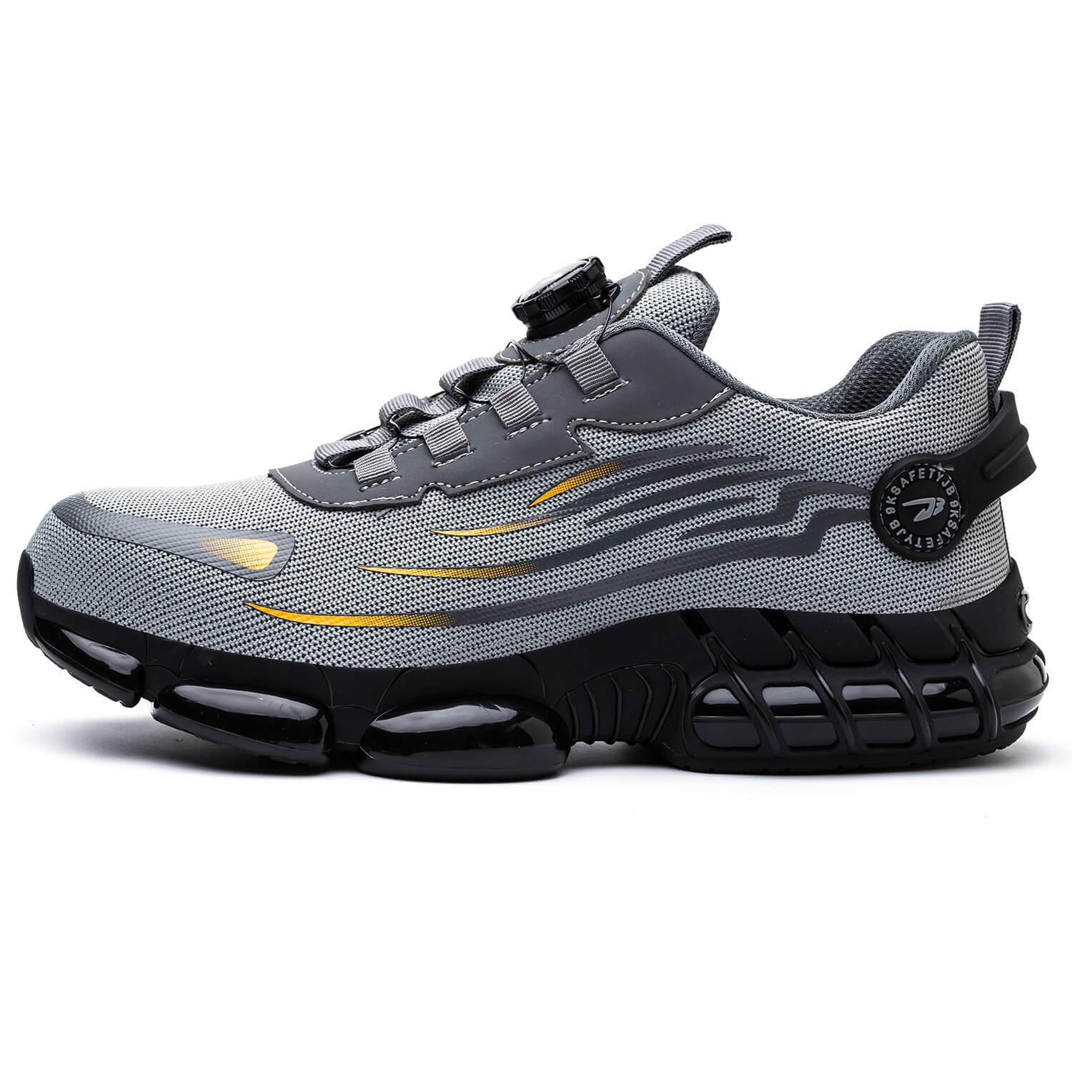 QD Steel Toe Knob Lacing Work Sneakers
