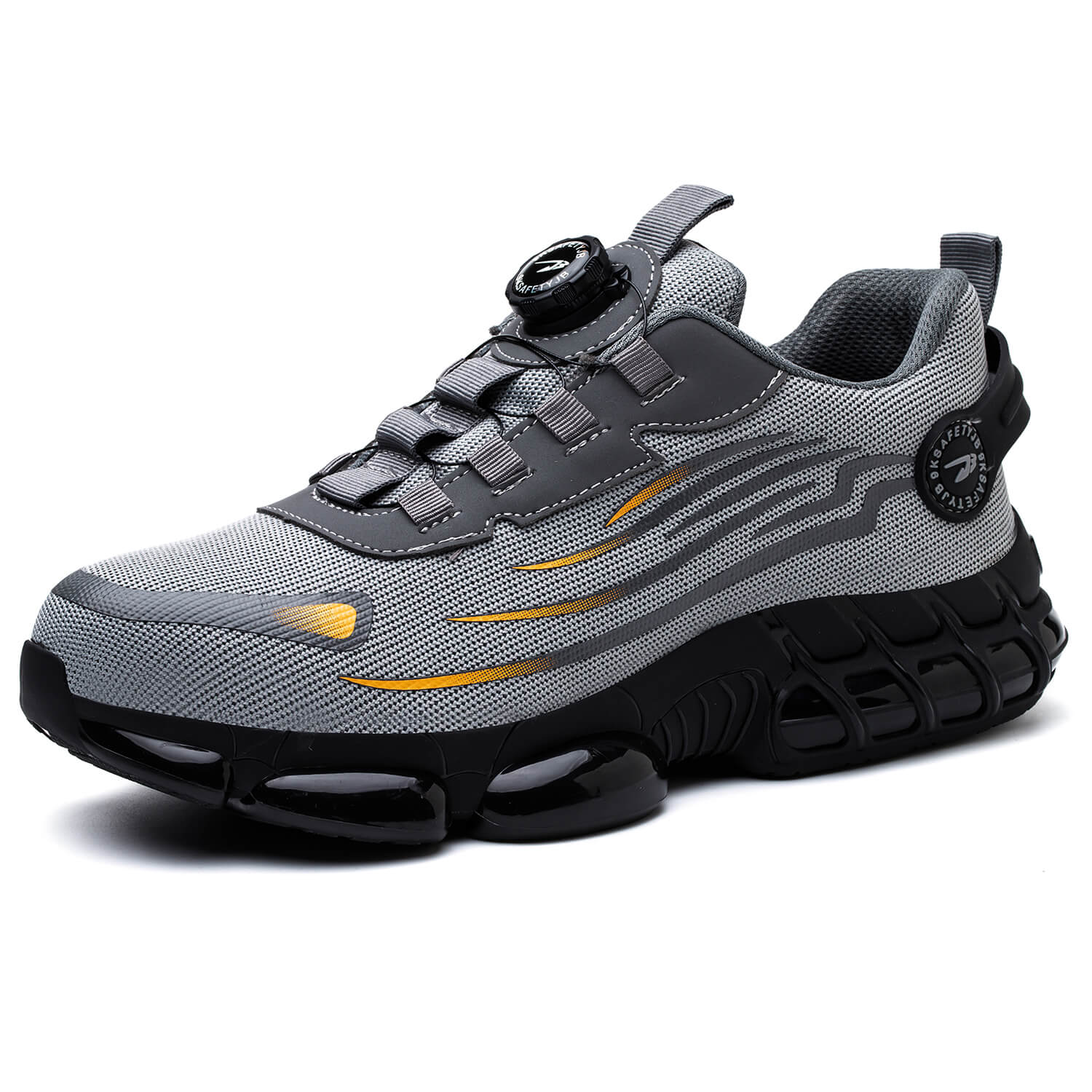 QD Steel Toe Knob Lacing Work Sneakers