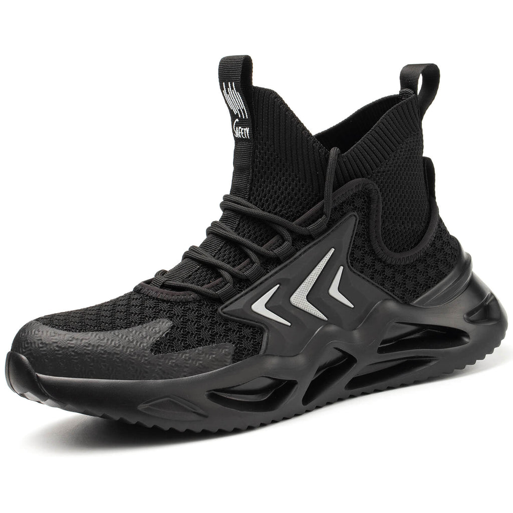 QD Men's Steel Toe High Top Work Shoes