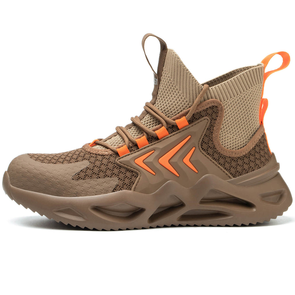 QD Men's Steel Toe High Top Work Shoes