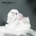 D04:Cute Maltese Dog with Pink Bow